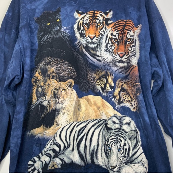 The Mountain Vintage Big Cat Long Sleeve Crew Neck Tie-Dye Shirt. Men Size XXL. - Picture 3 of 5
